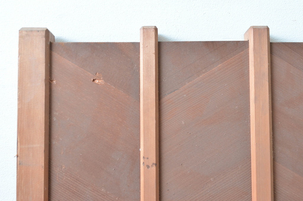 アンティーク建具　凝ったデザインが目を惹かれる!数奇屋の門扉1対2枚セット(板戸、ドア)(R-081575)