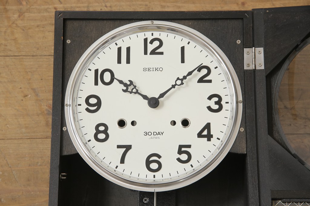 昭和レトロ　SEIKO(セイコー)　リメイク(ムーブメント新品・電池式)　どこか懐かしさが漂う掛け時計(柱時計、古時計)(R-057959)