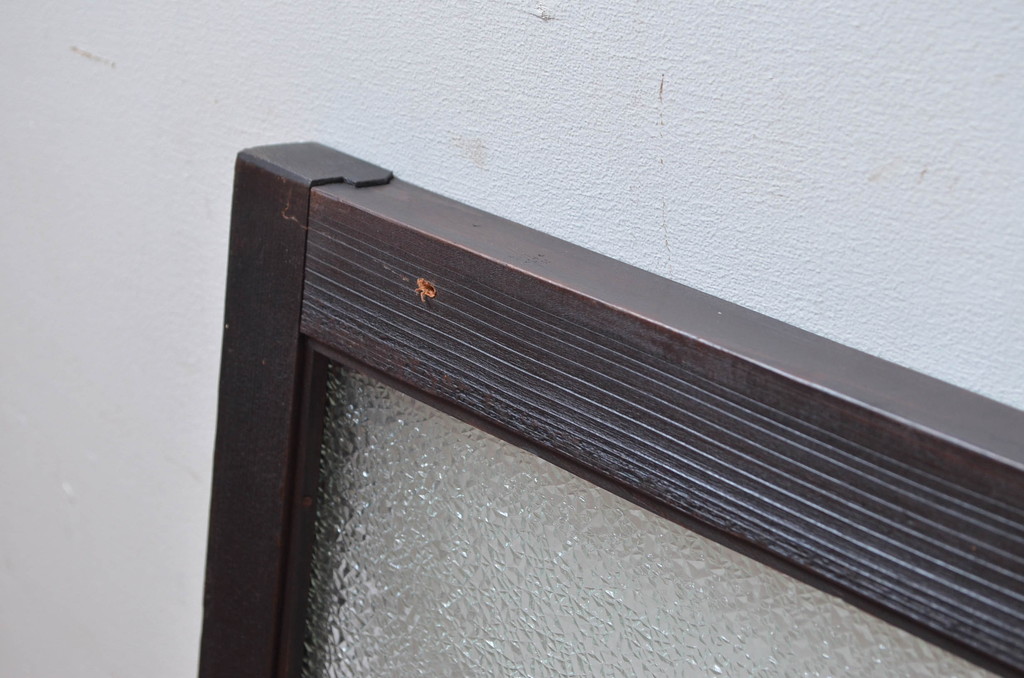 アンティーク建具　大正ロマン　お部屋のアクセントになる!色ガラス入りのガラス欄間2枚セット(明かり取り、明り取り)(R-081714)