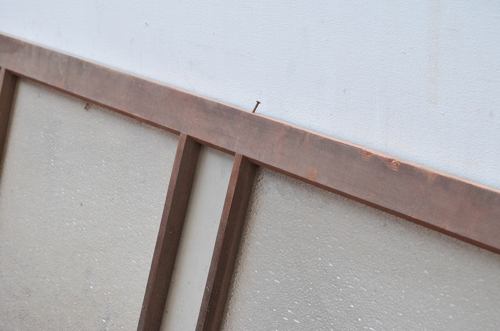 アンティーク建具　どこか懐かしい雰囲気を醸し出す明り取り2枚セット(明かり取り、ガラス欄間)(R-081718)
