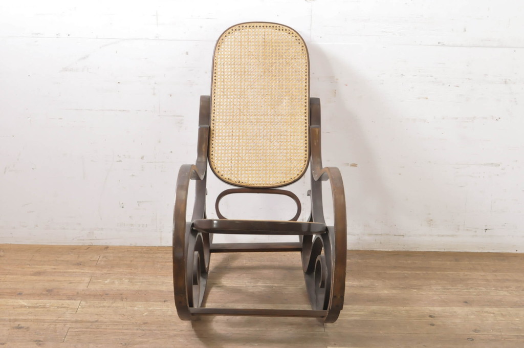⬛️【h-100/k】木製 ヴィンテージ 緑 グリーン ロッキングチェア 椅子m_furnitureshop