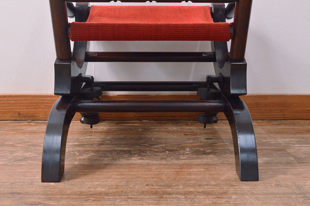 中古　松本民芸家具　D型　ロッキングチェア(アームチェア、揺り椅子)(R-049537)