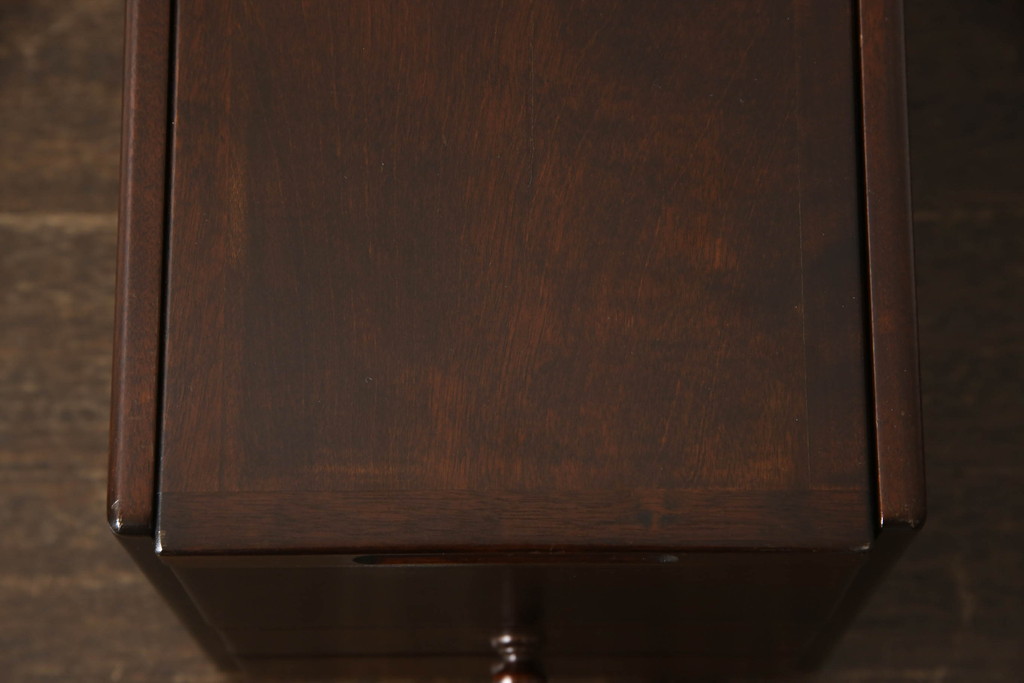 和製ビンテージ　希少な絶版品　北海道民芸家具　コンパクトなサイズ感で使いやすい卓上鏡台(小引き出し、鏡、ドレッサー、小物収納、ヴィンテージ)(R-064476)