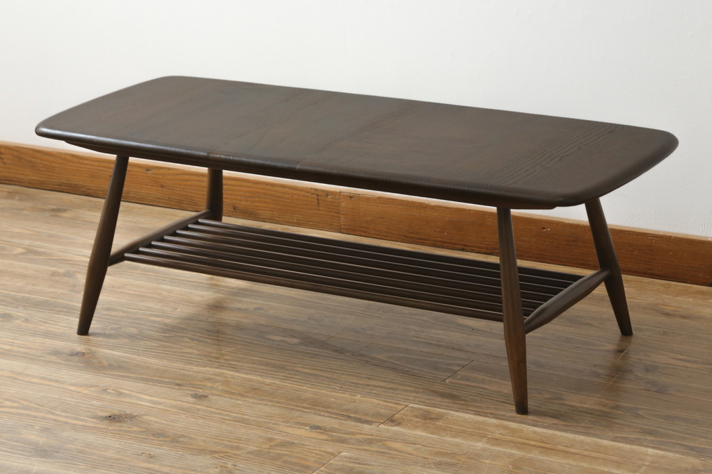 イギリスビンテージ　ERCOL(アーコール)　シンプルナチュラルなお部屋に合わせたいセンターテーブル(ヴィンテージ、ローテーブル、リビングテーブル)(R-063041)