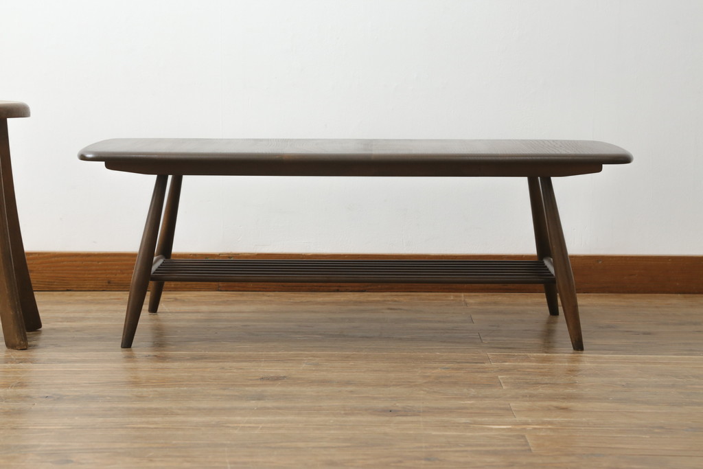 イギリスビンテージ　ERCOL(アーコール)　シンプルナチュラルなお部屋に合わせたいセンターテーブル(ヴィンテージ、ローテーブル、リビングテーブル)(R-063041)
