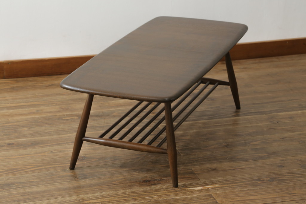 イギリスビンテージ　ERCOL(アーコール)　シンプルナチュラルなお部屋に合わせたいセンターテーブル(ヴィンテージ、ローテーブル、リビングテーブル)(R-063041)