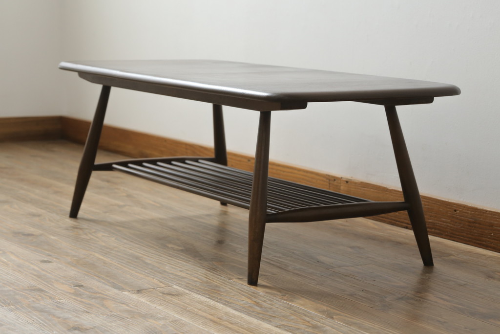 イギリスビンテージ　ERCOL(アーコール)　シンプルナチュラルなお部屋に合わせたいセンターテーブル(ヴィンテージ、ローテーブル、リビングテーブル)(R-063041)