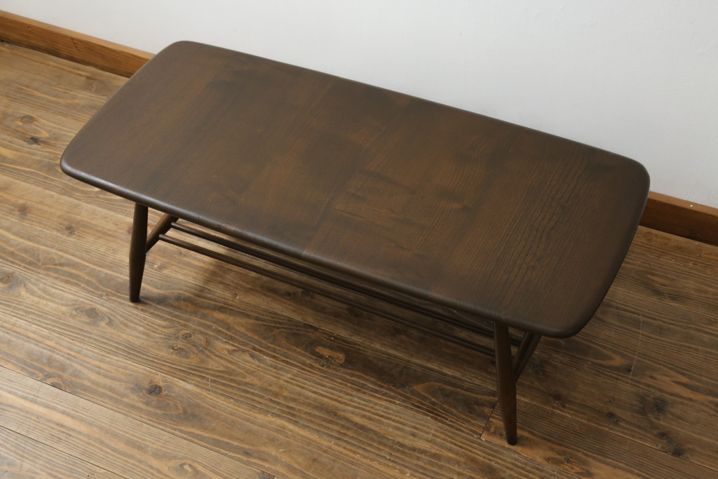 イギリスビンテージ　ERCOL(アーコール)　シンプルナチュラルなお部屋に合わせたいセンターテーブル(ヴィンテージ、ローテーブル、リビングテーブル)(R-063041)