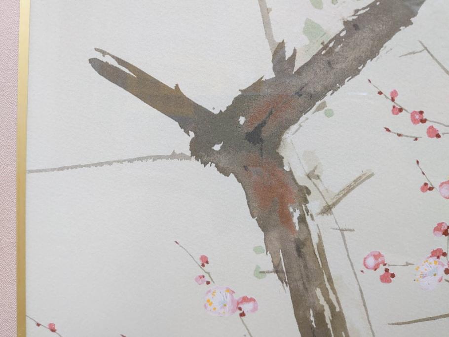真作　竹内栖鳳　「梅園禽語」　限定200部　84/200　リトラグフ(版画、絵画、額装、箱付き)(R-075897)