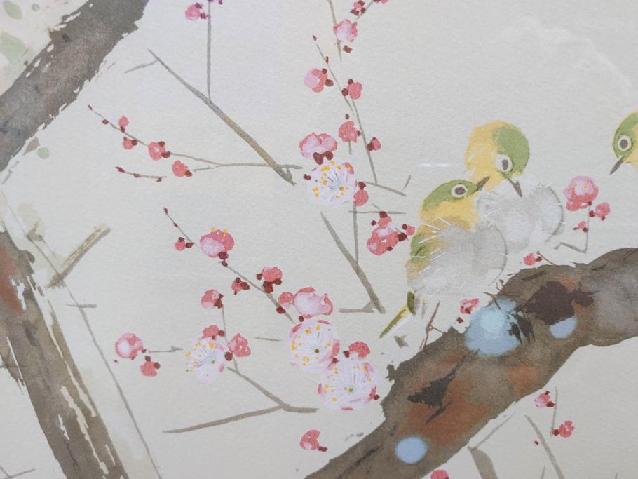 真作　竹内栖鳳　「梅園禽語」　限定200部　84/200　リトラグフ(版画、絵画、額装、箱付き)(R-075897)