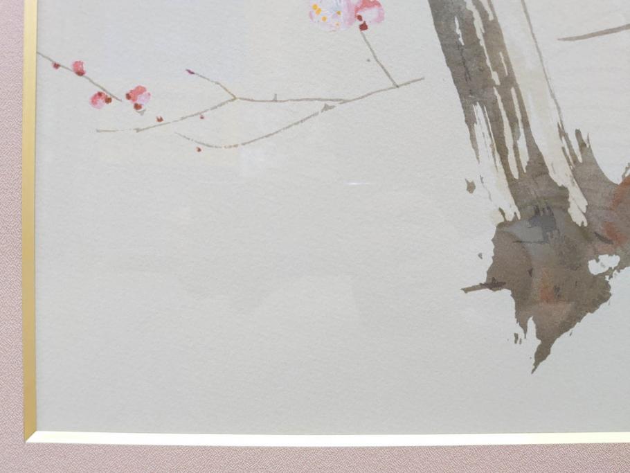 真作　竹内栖鳳　「梅園禽語」　限定200部　84/200　リトラグフ(版画、絵画、額装、箱付き)(R-075897)