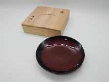 松竹梅文　蒔絵　木製　吸物椀5客セット(共箱付き、和食器、漆器、黒漆、お椀)(R-063273)