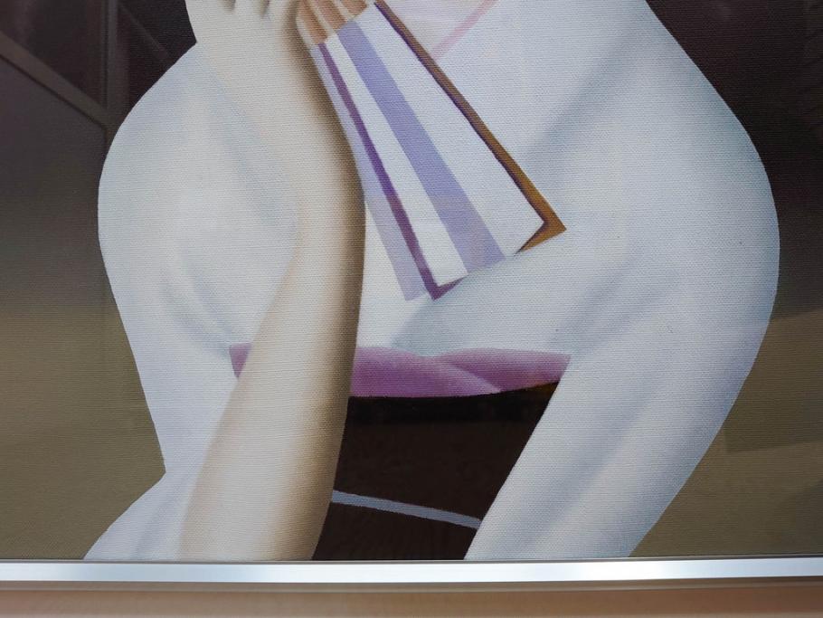 真作　東郷青児に師事した洋画家　久下塚青蘭(東郷青蘭)　F10(10号)　油彩画(東郷青児の内弟子、絵画、人物画、女性、油絵、額装)(R-075898)