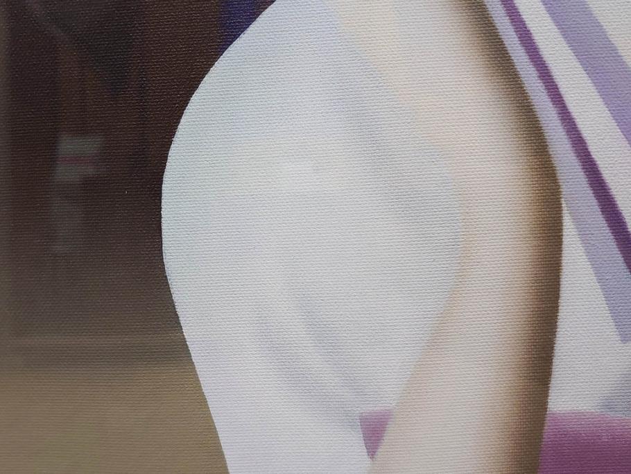 真作　東郷青児に師事した洋画家　久下塚青蘭(東郷青蘭)　F10(10号)　油彩画(東郷青児の内弟子、絵画、人物画、女性、油絵、額装)(R-075898)