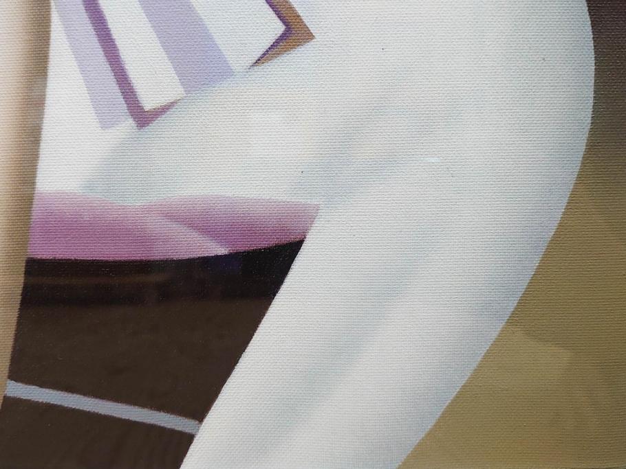 真作　東郷青児に師事した洋画家　久下塚青蘭(東郷青蘭)　F10(10号)　油彩画(東郷青児の内弟子、絵画、人物画、女性、油絵、額装)(R-075898)