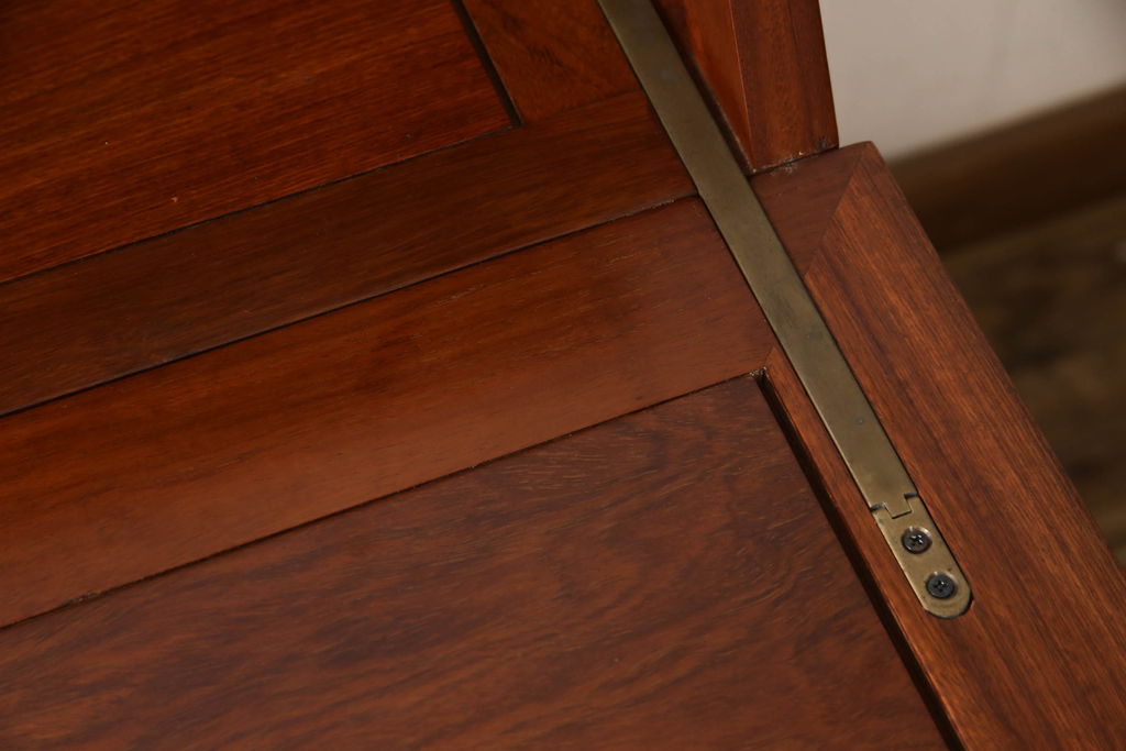 中古　高級唐木家具　上質なつくりが品の良さを高めるカリン材製ライティングビューロー(デスク、机、在宅ワーク、在宅用チェスト、花梨材)(R-049250)