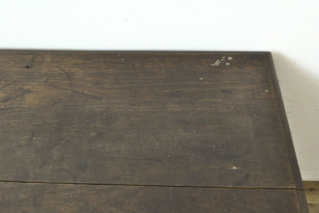 和製アンティーク　大正ロマン　挽き物の脚がおしゃれ!古い洋館で使われていた栓材製のデスク(コンソールテーブル、オケージョナルテーブル、サイドテーブル、在宅用、在宅ワーク)(R-060358)