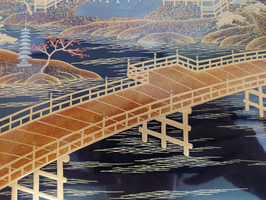平安象彦 銀縁 木製 蒔絵 純銀水滴 若田石硯(硯箱、共箱付き)(R