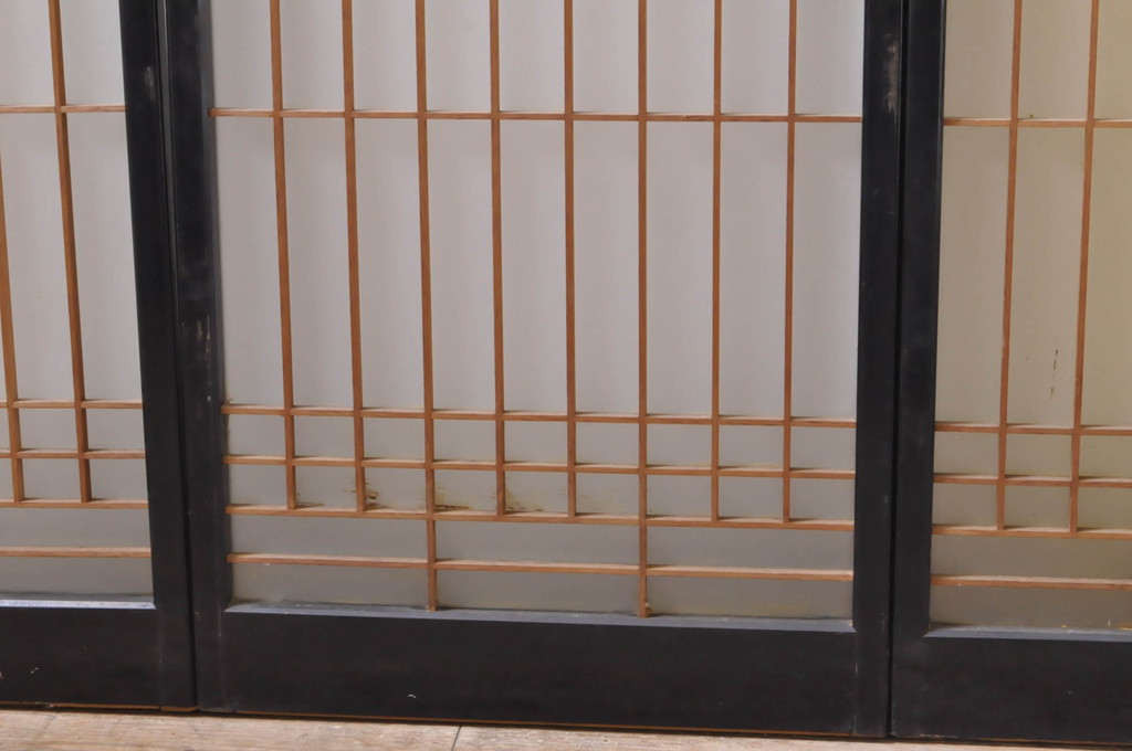 アンティーク建具　和モダンなお部屋作りにおすすめなガラス書院戸4枚セット(引き戸、ガラス戸、窓)(R-067202)