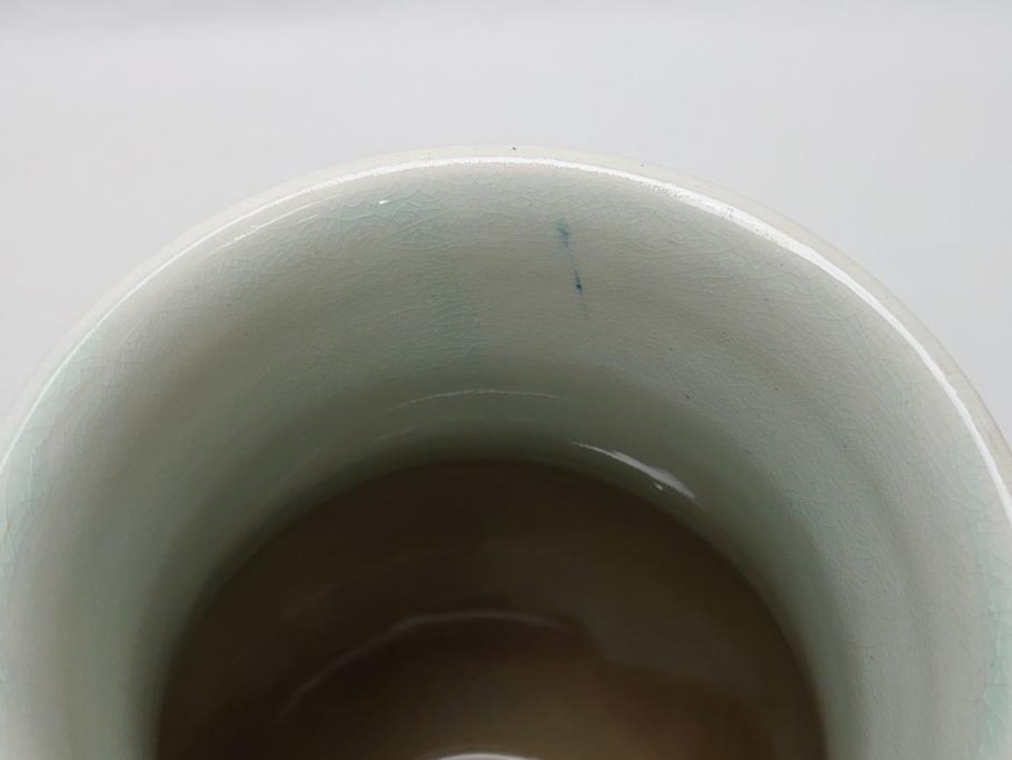 ドイツ　独逸　色絵花文　蓋付き　ジョッキ(ビアマグ、ビールポット、ビールジョッキ、陶器、酒器、共箱付き)(R-062768)