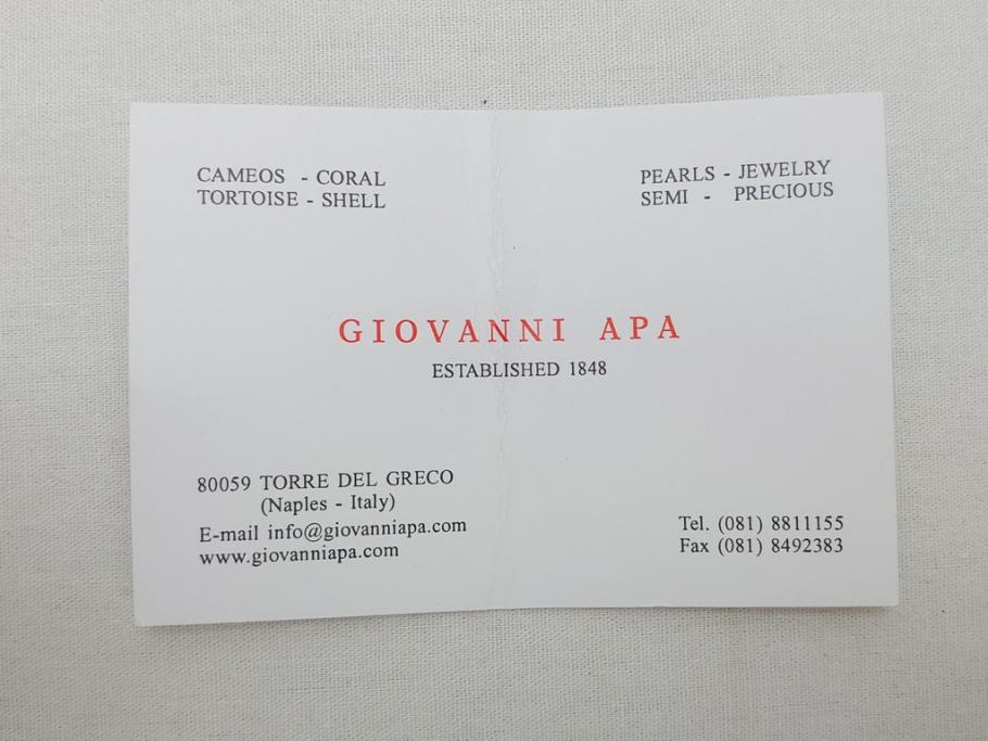 イタリア GIOVANNI APA(ジョバンニ アパ) カメオ 珊瑚 K18 750