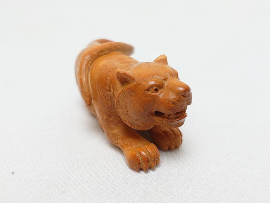 寿康斎　虎　竜　根付2点(トラ、龍、提げ物、共箱付き)(R-062774)
