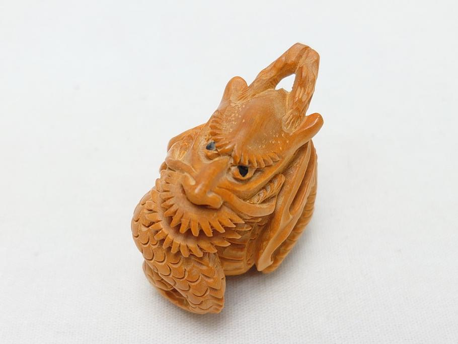 寿康斎　虎　竜　根付2点(トラ、龍、提げ物、共箱付き)(R-062774)