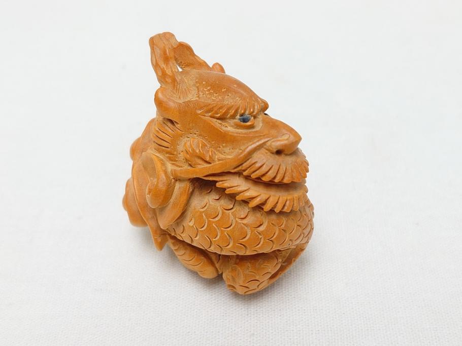 寿康斎　虎　竜　根付2点(トラ、龍、提げ物、共箱付き)(R-062774)