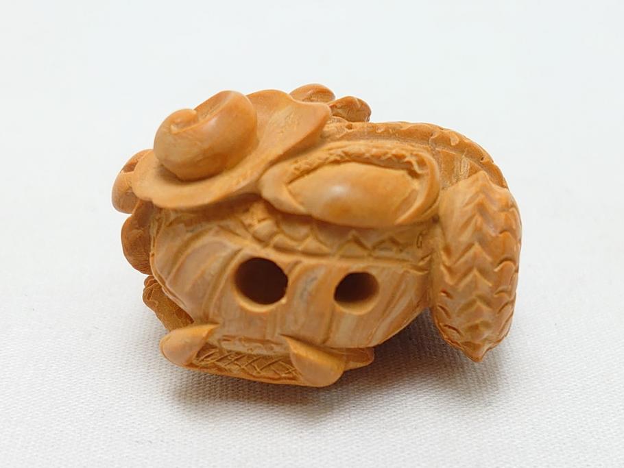 寿康斎　虎　竜　根付2点(トラ、龍、提げ物、共箱付き)(R-062774)