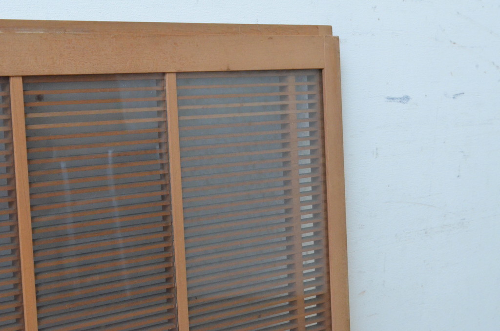 アンティーク建具　古いお屋敷で使われていた神棚引き戸2枚セット(ガラス戸、窓)(R-065306)