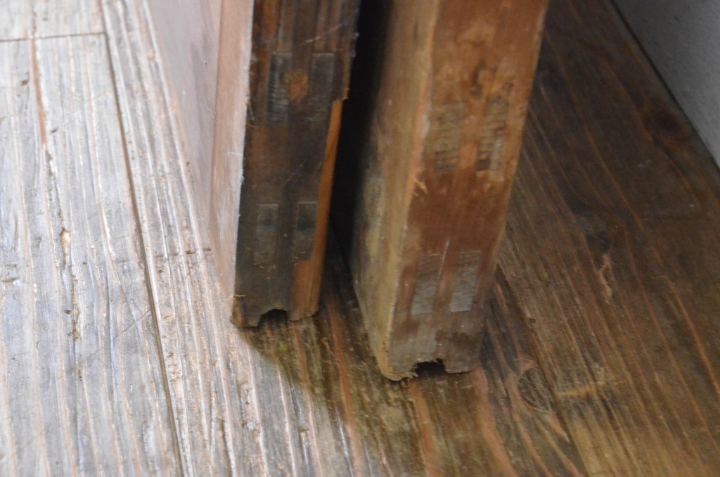 アンティーク建具　和モダンな雰囲気溢れるガラス戸2枚セット(引き戸)(R-065479)