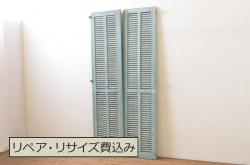 アンティーク建具　大正ロマン　古い木味が魅力のガラス扉1枚(木製扉、ドア)(R-070947)