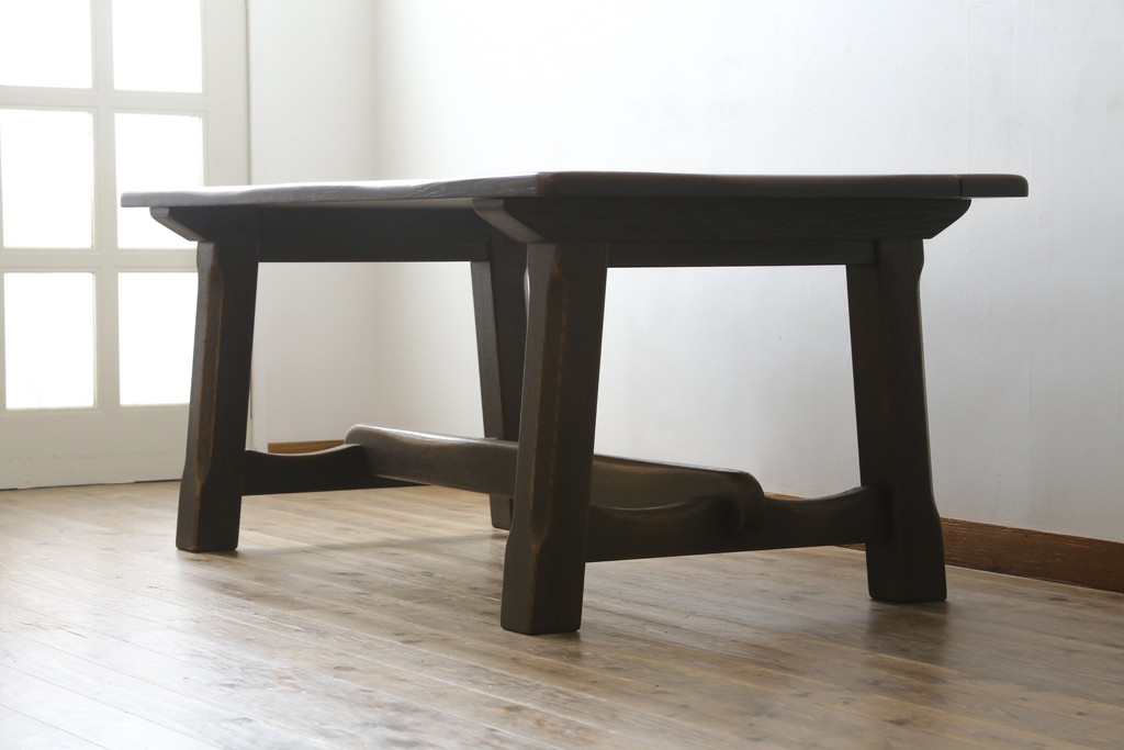 中古　超美品　展示品　飛騨産業　キツツキ　PROVINCIAL(プロヴィンシャル・プロビンシャル)シリーズ　P31　オーク材　どっしりとした堅牢なつくりと素朴な佇まいが魅力のタバーンテーブル(ダイニングテーブル、4人掛け、6人掛け、食卓、作業台)(定価約57万円)(R-079276)