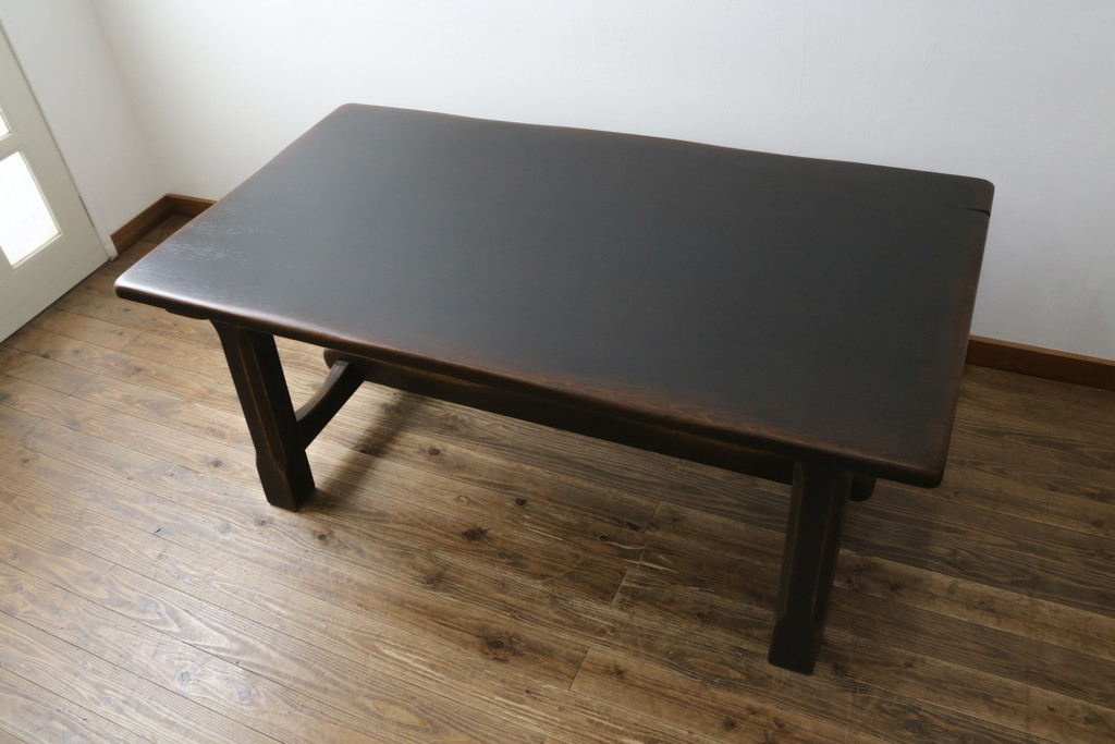 中古　超美品　展示品　飛騨産業　キツツキ　PROVINCIAL(プロヴィンシャル・プロビンシャル)シリーズ　P31　オーク材　どっしりとした堅牢なつくりと素朴な佇まいが魅力のタバーンテーブル(ダイニングテーブル、4人掛け、6人掛け、食卓、作業台)(定価約57万円)(R-079276)
