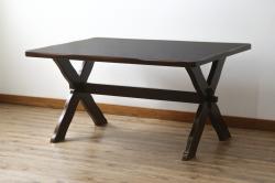 中古　希少な廃盤品　カリモク家具(karimoku)　ルスティック(RUSTIC)　柔らかな曲線が優しい雰囲気を醸し出すダイニングテーブル(食卓、4人掛け)(R-074055)