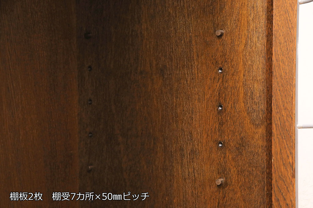 中古美品　三越家具　Brugge(ブルージュ)　ステンドグラスとバラのレリーフが上品なサイドボード(サイドキャビネット、戸棚、収納棚)(定価約17万円)(R-052286)