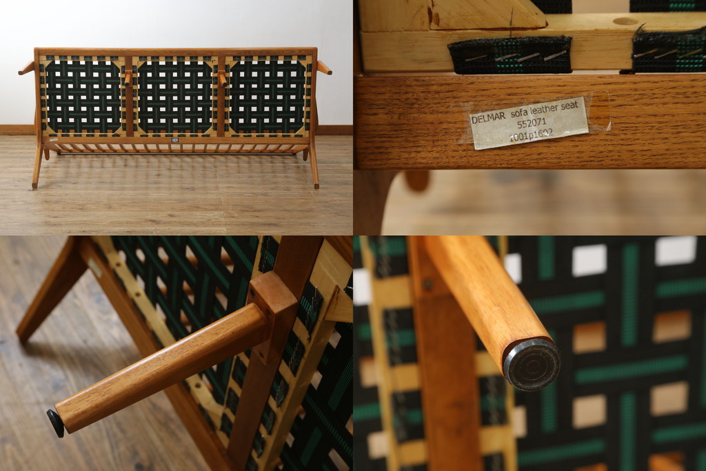 中古　美品　希少な廃番品　ACME Furniture(アクメファニチャー)　DELMAR(デルマー)　使い込まれた本革(レザー)がヴィンテージスタイルによく馴染む3人掛けソファ(三人掛けソファ、3P、トリプルソファ)(定価約30万円)(R-081448)