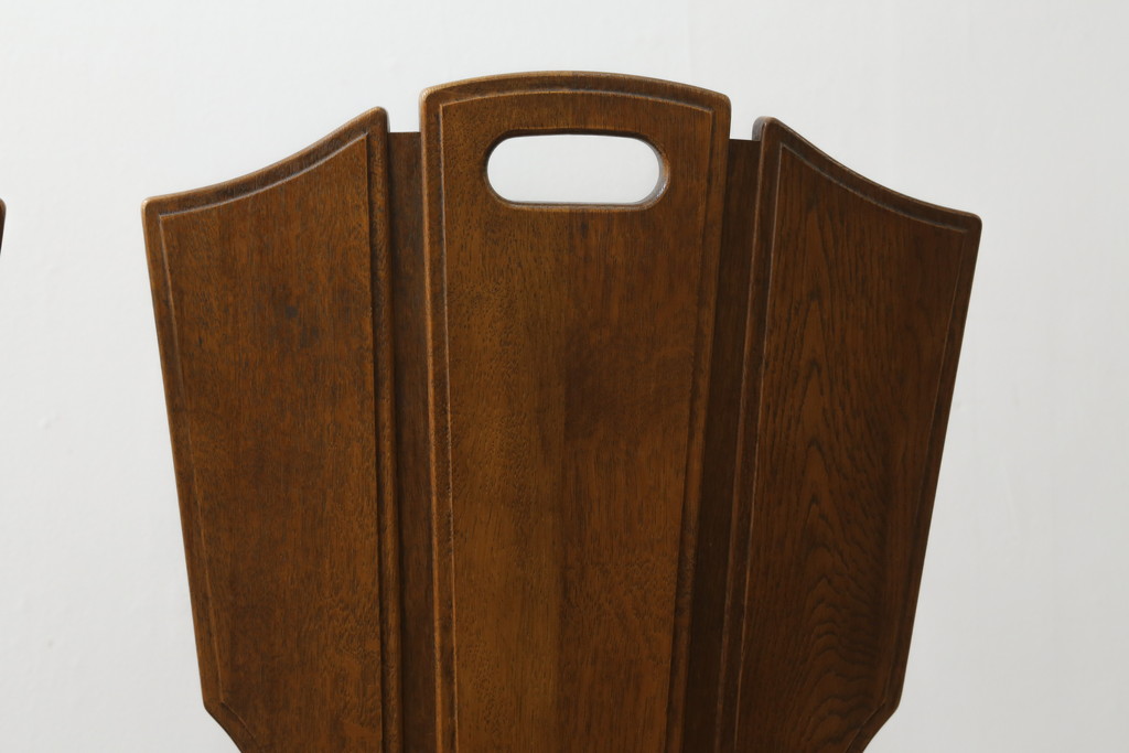 中古　希少な絶版品!!　カリモク家具(karimoku)　ルスティック(RUSTIC)　オーク材　カントリースタイルの空間づくりにおすすめなダイニングチェア3脚セット(板座チェア、椅子、イス、バラ売り可能)(R-075947)