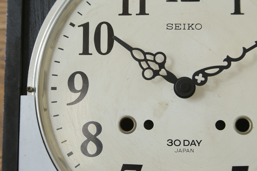 和製アンティーク　精工舎(SEIKOSHA、セイコー)　30DAY　シンプルなカレンダー機能付き振り子時計(柱時計、古時計、掛け時計)(R-078916)