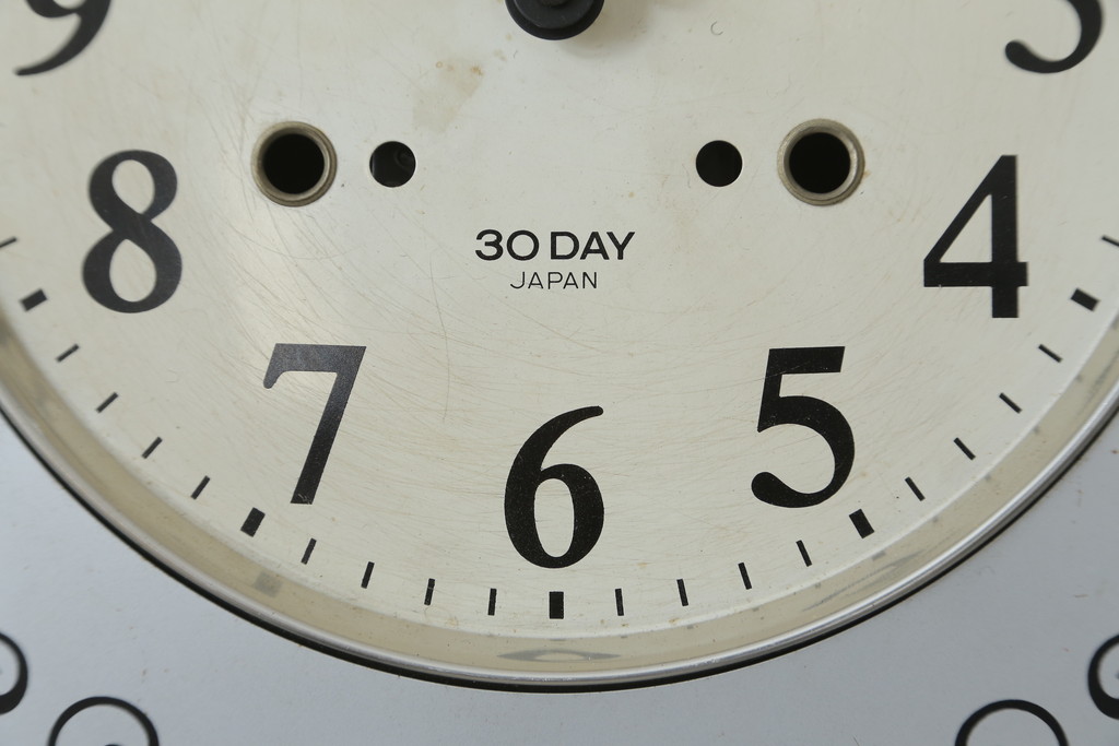 和製アンティーク　精工舎(SEIKOSHA、セイコー)　30DAY　シンプルなカレンダー機能付き振り子時計(柱時計、古時計、掛け時計)(R-078916)