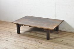 【セミオーダー家具実例】囲炉裏テーブルに高品質リペアを施しました。新たに落とし込み天板を製作しました。(ローテーブル、木製火鉢、長火鉢、センターテーブル、リビングテーブル、座卓、食卓)