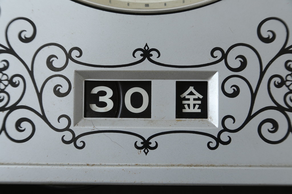 和製アンティーク　精工舎(SEIKOSHA、セイコー)　30DAY　シンプルなカレンダー機能付き振り子時計(柱時計、古時計、掛け時計)(R-078916)