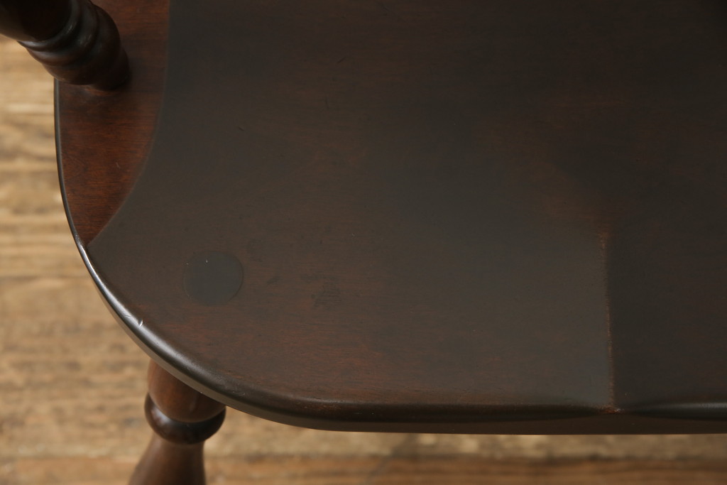 中古　美品　松本民芸家具　#91型　落ち着きのある大人カフェ風インテリアが叶うキャプテンチェア(アームチェア、板座チェア、椅子、ダイニングチェア)(R-054878)