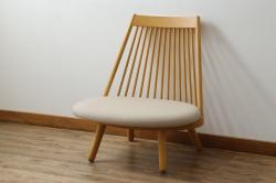 中古　天童木工(Tendo)　S-5027NA-ST　ナラ材　モダンで洗練された空間づくりにおすすめのスポークチェア(イージーチェア、椅子、イス)(定価約15万9千円)(R-075774)