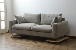 中古　美品　moda en casa(モーダ エン カーサ)　Wooden Stories(ウドゥン ストーリーズ)　sketch(スケッチ)　PONTE sofa(ポンテ ソファ)　優しい色合いのファブリックが魅力的な2.5人掛けソファ(2P、2.5P、3P、2人掛け、2.5人掛け、3人掛け、北欧)(定価約28万円)(R-082177)