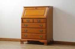 中古　美品　横浜クラシック家具　ダニエル(Daniel)　アーリーアメリカン　気品漂うライティングビューロー(ワークデスク、机、在宅ワーク、在宅用チェスト)(R-063219)
