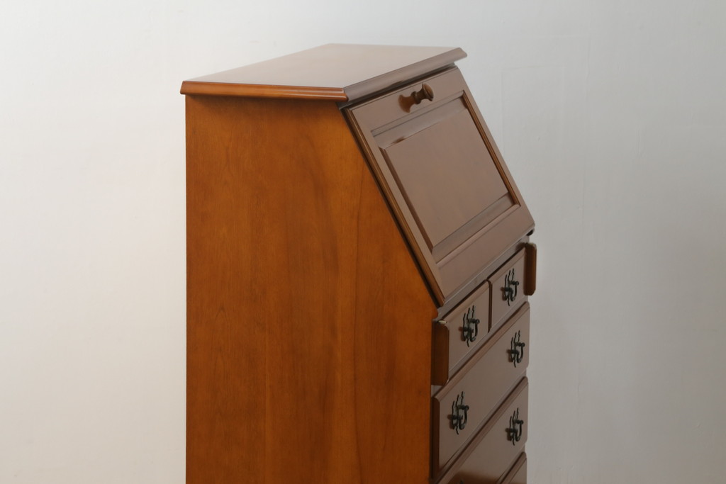 中古　美品　横浜クラシック家具　ダニエル(Daniel)　アーリーアメリカン　気品漂うライティングビューロー(ワークデスク、机、在宅ワーク、在宅用チェスト)(R-063219)