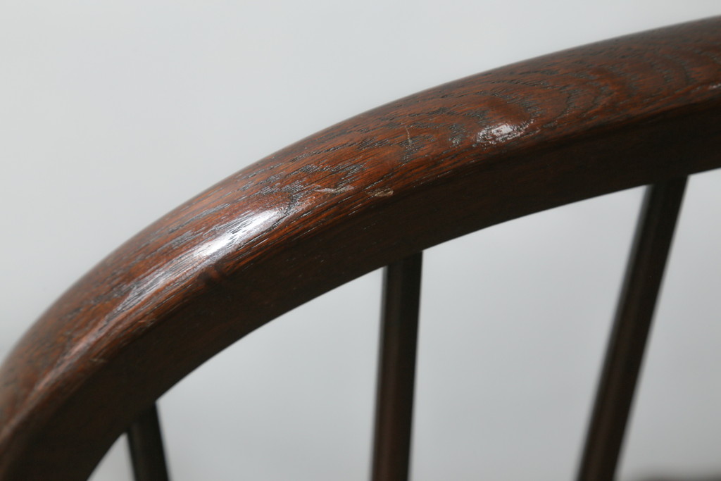 中古　美品　松本民芸家具　♯513型長ウインザーチェア　クラシカルな佇まいのウィンザーベンチ(長椅子、3人掛けベンチ、ウィンザーチェア)(定価約39万円)(R-071036)