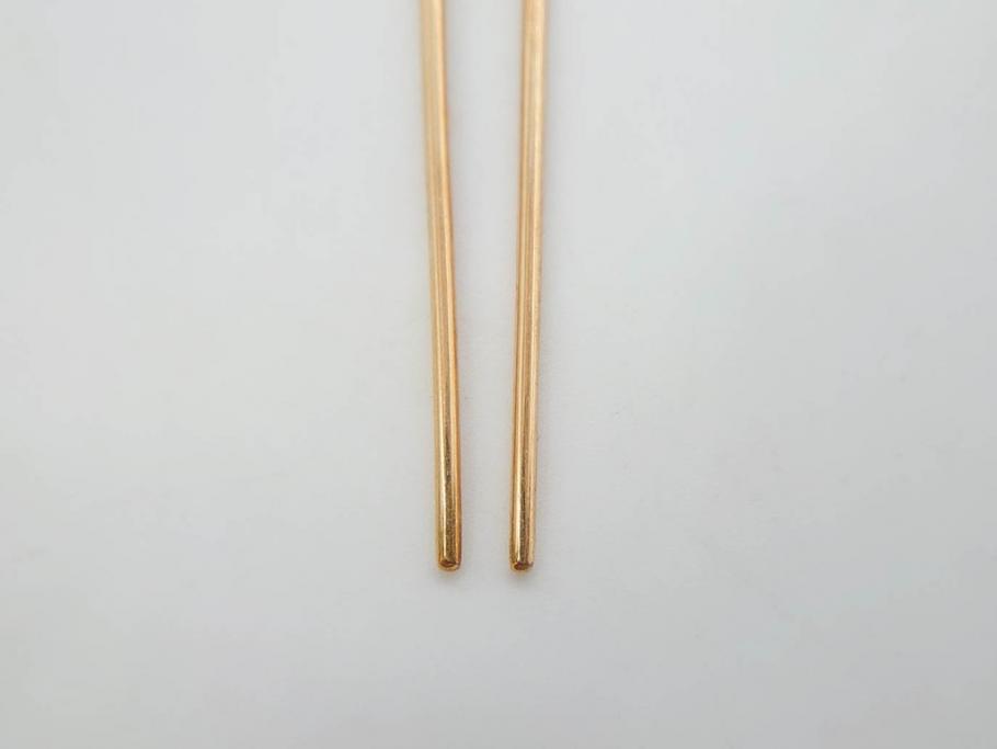 翡翠　K18 金　落ち着いた色合いが品のある雰囲気を醸し出す簪(ヒスイ、かんざし、和装小物、髪飾り、アクセサリー)(R-075911)