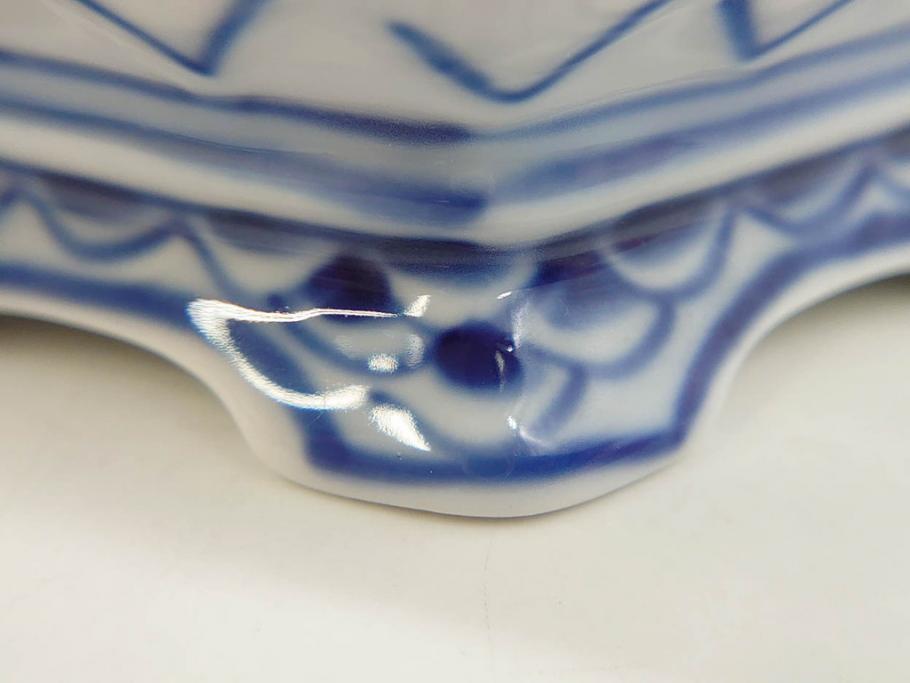 ビンテージ　希少　デンマーク　ROYAL COPENHAGEN(ロイヤルコペンハーゲン)　ブルーフルーテッド　フルレース　顔付き　1119　優雅なひとときを演出するティーポット(洋食器)(R-075912)